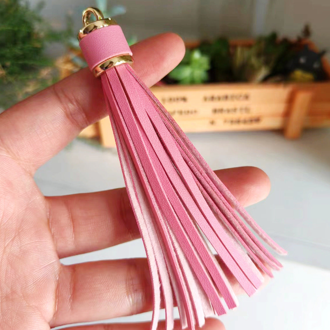 Wholesale Leopard Print PU Leather Tassel Printed Pendant Keychain Accessories